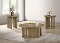 Home & Sleep Outlet - Adina 3-piece Round Coffee Table Set Distressed Light Brown