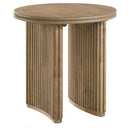 Adina 3-piece Round Coffee Table Set Distressed Light Brown