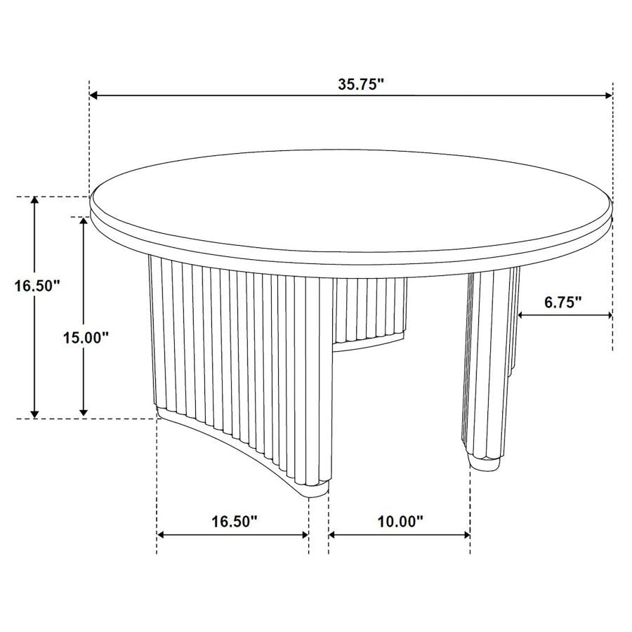 Home & Sleep Outlet - Adina 36-inch Round Wood Coffee Table Distressed Light Brown