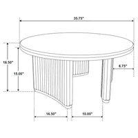 Adina 36-inch Round Wood Coffee Table Distressed Light Brown