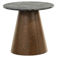 Franklin 2-piece Round Pedestal Coffee Table Set Grey and Dark Brown - Home & Sleep Outlet