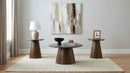 Franklin 3-piece Round Pedestal Coffee Table Set Grey and Dark Brown - Home & Sleep Outlet