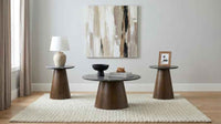 Franklin 3-piece Round Pedestal Coffee Table Set Grey and Dark Brown - Home & Sleep Outlet