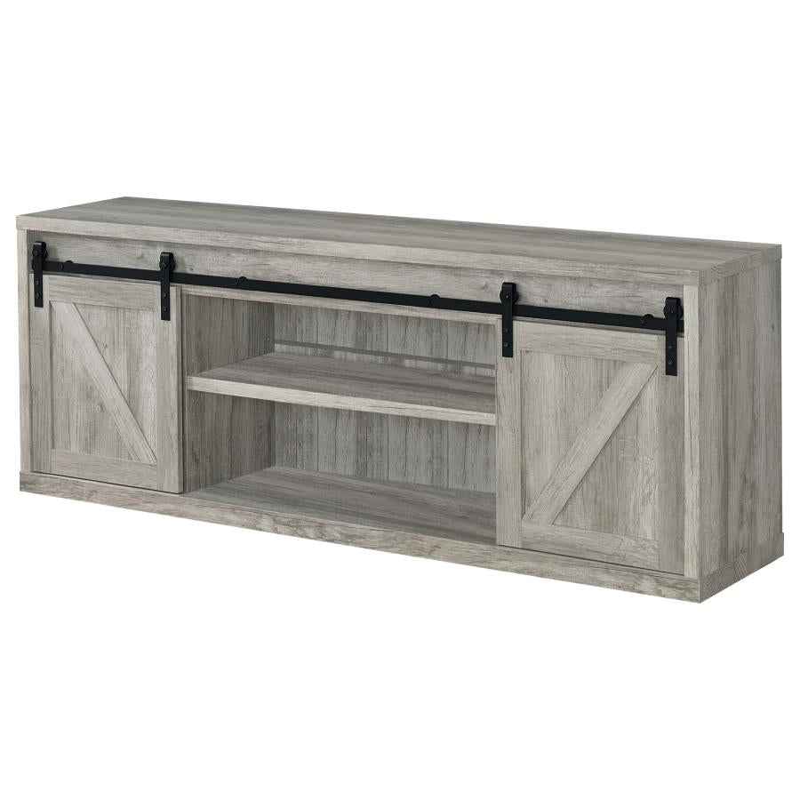 Brockton 2-door Engineered Wood 71-inch TV Stand Grey Driftwood - Home & Sleep Outlet