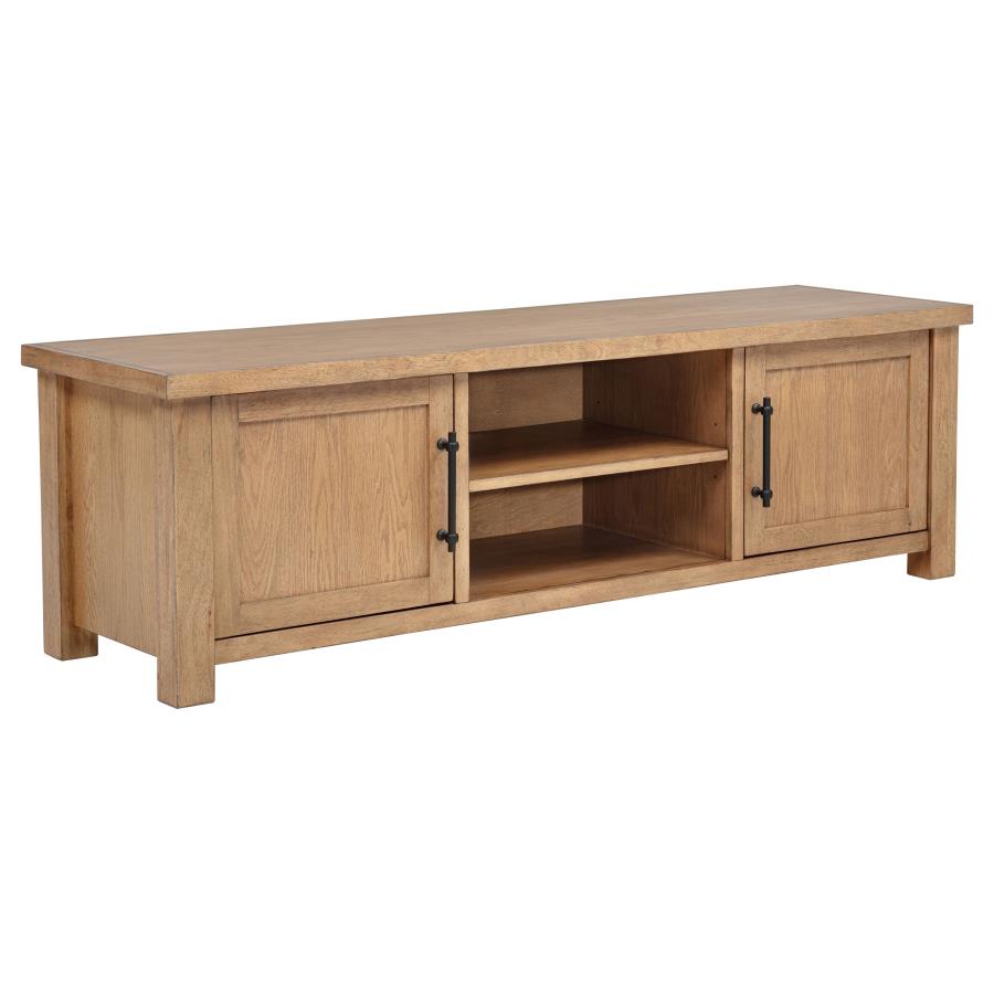 Home & Sleep Outlet - Beasley 2-Door 71-Inch Wood TV Stand Media Console Golden Oak