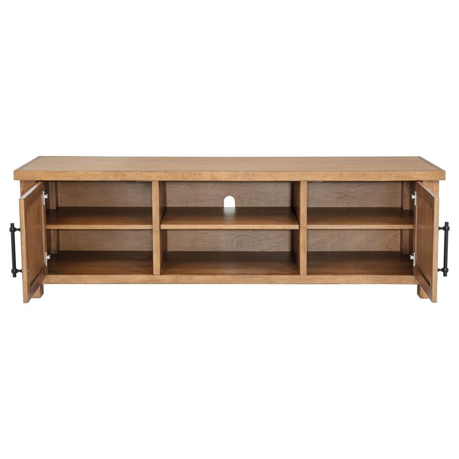 Home & Sleep Outlet - Beasley 2-Door 71-Inch Wood TV Stand Media Console Golden Oak