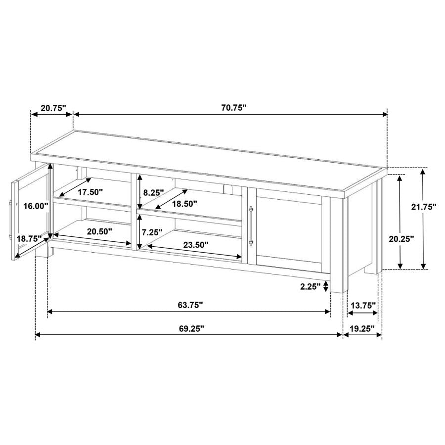 Beasley 2-Door 71-Inch Wood TV Stand Media Console Golden Oak - Home & Sleep Outlet