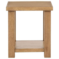 Beasley Square Wood End Side Table With Shelf Golden Oak - Home & Sleep Outlet