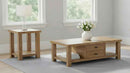 Beasley 2-Piece Wood Coffee Table Set Golden Oak - Home & Sleep Outlet