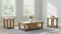 Beasley 3-Piece Wood Coffee Table Set Golden Oak - Home & Sleep Outlet