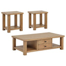 Beasley 3-Piece Wood Coffee Table Set Golden Oak - Home & Sleep Outlet