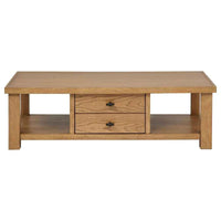 Beasley 2-Drawer Wood Coffee Table Golden Oak - Home & Sleep Outlet