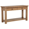Home & Sleep Outlet - Beasley 2-Drawer Wood Console Table Golden Oak