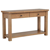 Beasley 2-Drawer Wood Console Table Golden Oak - Home & Sleep Outlet