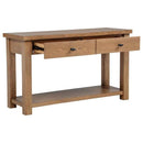 Beasley 2-Drawer Wood Console Table Golden Oak - Home & Sleep Outlet