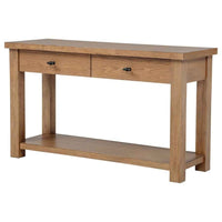 Beasley 2-Drawer Wood Console Table Golden Oak - Home & Sleep Outlet