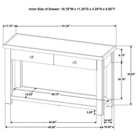 Beasley 2-Drawer Wood Console Table Golden Oak - Home & Sleep Outlet