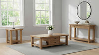 Beasley 2-Drawer Wood Console Table Golden Oak - Home & Sleep Outlet