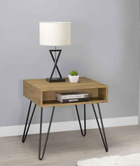 Fanning Engineered Wood Side End Table Golden Oak - Home & Sleep Outlet