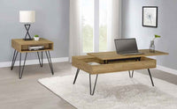 Fanning Engineered Wood Side End Table Golden Oak - Home & Sleep Outlet