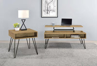 Fanning Engineered Wood Side End Table Golden Oak - Home & Sleep Outlet