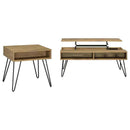 Fanning 2-piece Lift Top Coffee and End Table Set Golden Oak - Home & Sleep Outlet