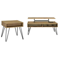 Fanning 2-piece Lift Top Coffee and End Table Set Golden Oak - Home & Sleep Outlet