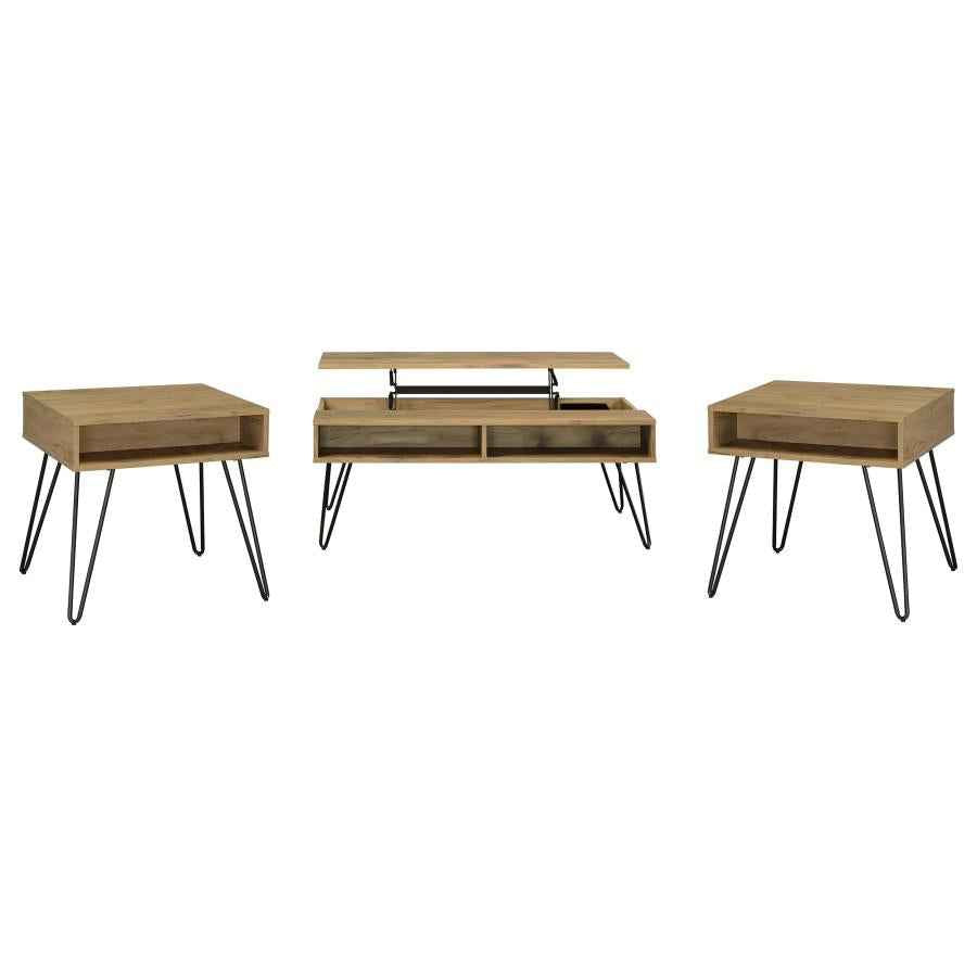 Fanning 3-piece Lift Top Coffee and End Table Set Golden Oak - Home & Sleep Outlet
