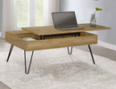 Fanning Engineered Wood Lift Top Coffee Table Golden Oak - Home & Sleep Outlet