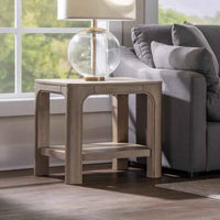 Solano Square Wood Side End Table with Shelf Weathered Mango - Home & Sleep Outlet
