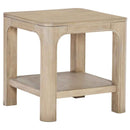Solano Square Wood Side End Table with Shelf Weathered Mango - Home & Sleep Outlet