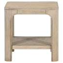 Solano Square Wood Side End Table with Shelf Weathered Mango - Home & Sleep Outlet