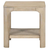 Solano Square Wood Side End Table with Shelf Weathered Mango - Home & Sleep Outlet