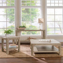 Solano Square Wood Side End Table with Shelf Weathered Mango - Home & Sleep Outlet