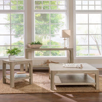Solano Square Wood Side End Table with Shelf Weathered Mango - Home & Sleep Outlet