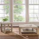 Solano 2-piece Square Coffee Table Set Weathered Mango - Home & Sleep Outlet