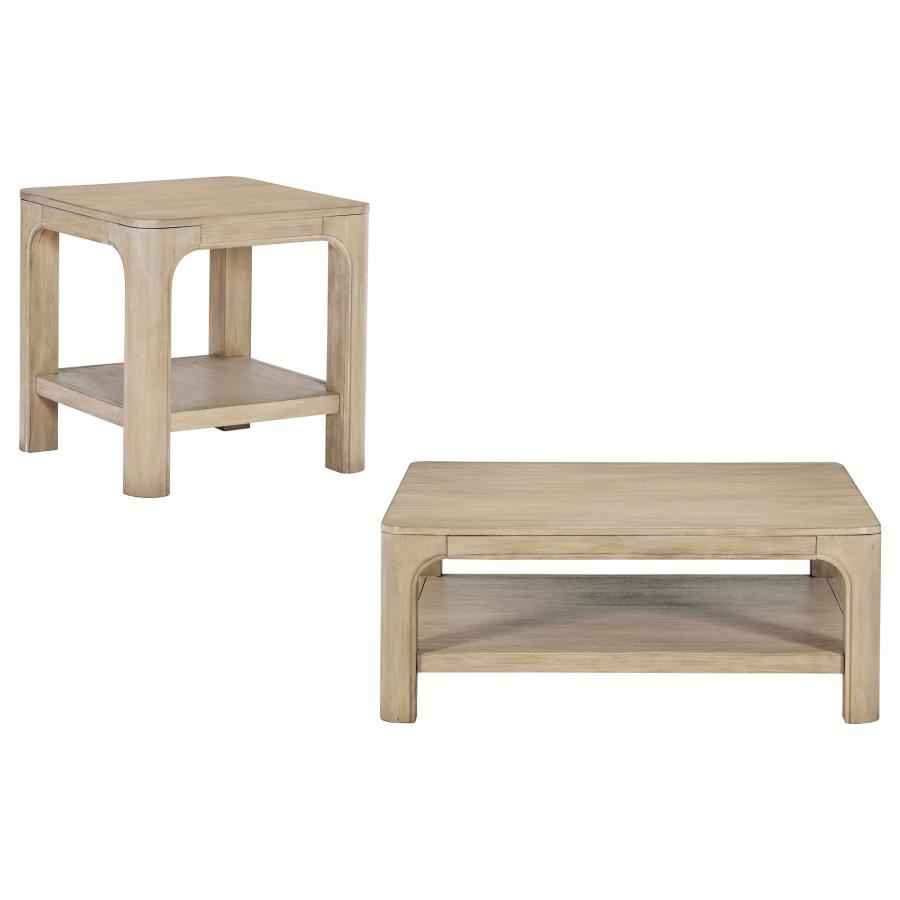 Solano 2-piece Square Coffee Table Set Weathered Mango - Home & Sleep Outlet