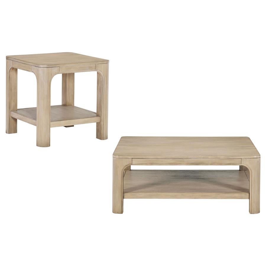Home & Sleep Outlet - Solano 2-piece Square Coffee Table Set Weathered Mango