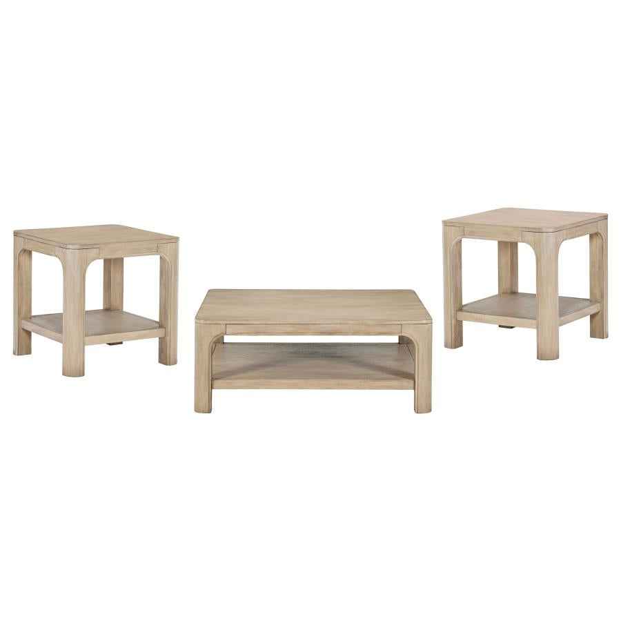 Solano 3-piece Square Coffee Table Set Weathered Mango - Home & Sleep Outlet