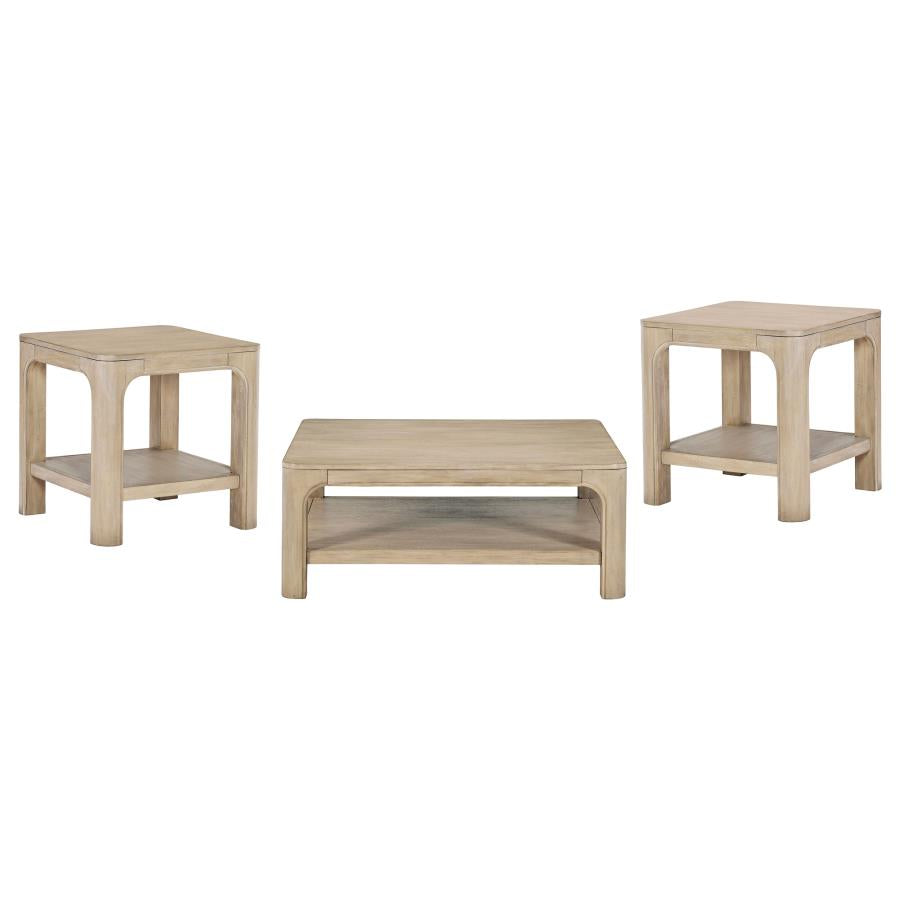 Home & Sleep Outlet - Solano 3-piece Square Coffee Table Set Weathered Mango