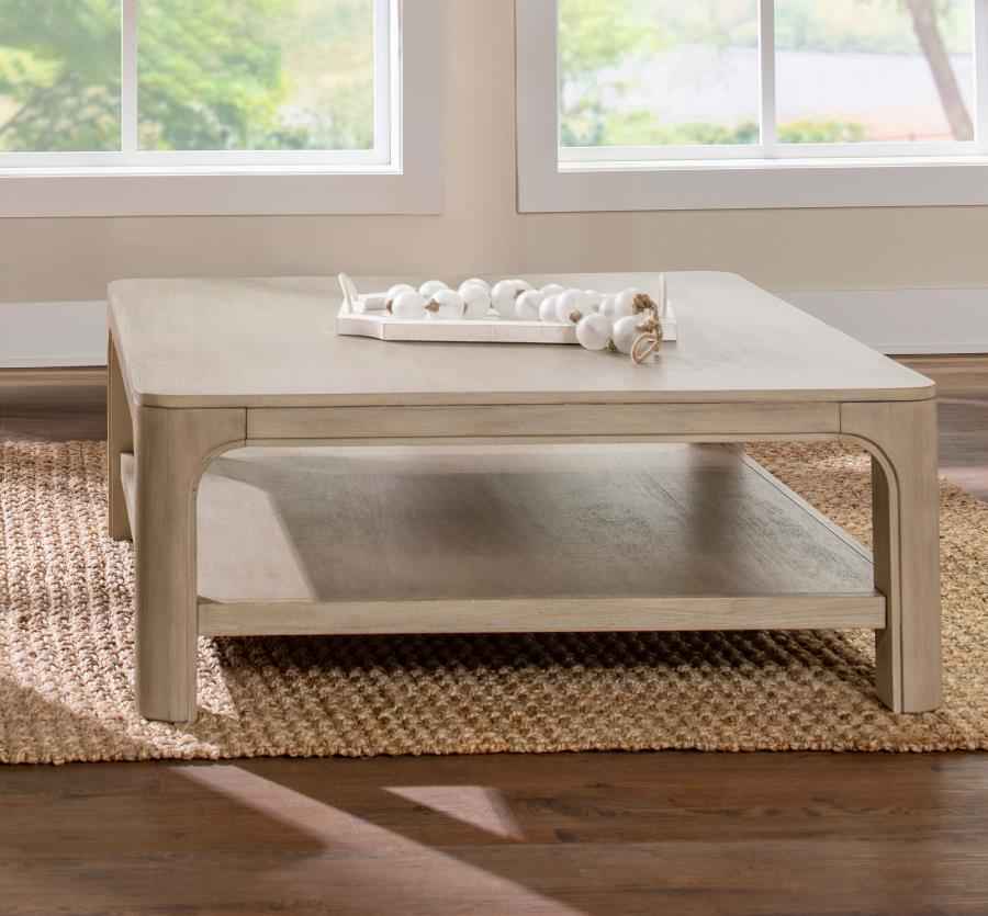 Solano Square Wood Cocktail Coffee Table Weathered Mango - Home & Sleep Outlet