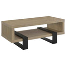 Dinard Engineered Wood Cocktail Coffee Table Latte - Home & Sleep Outlet