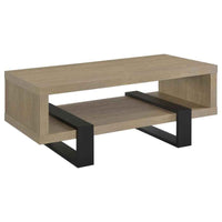 Dinard Engineered Wood Cocktail Coffee Table Latte - Home & Sleep Outlet
