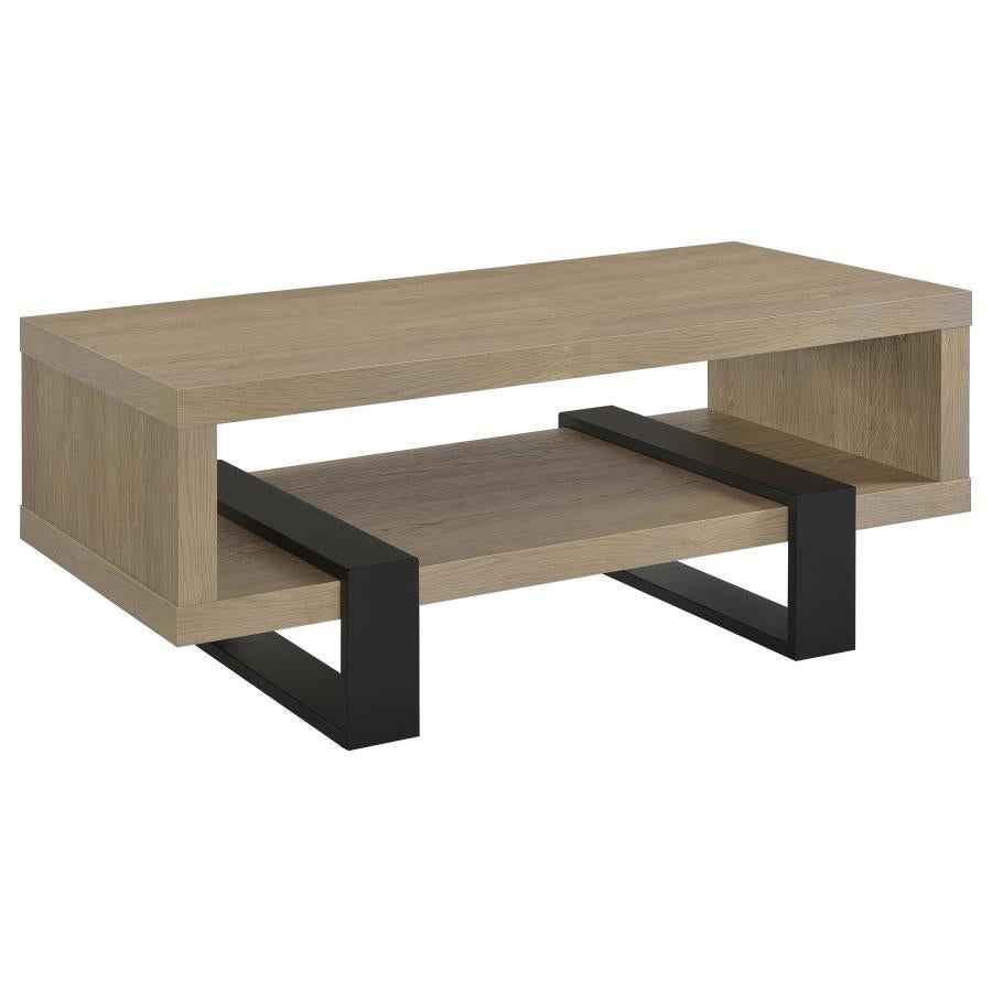 Dinard Engineered Wood Cocktail Coffee Table Latte - Home & Sleep Outlet