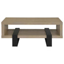 Dinard Engineered Wood Cocktail Coffee Table Latte - Home & Sleep Outlet