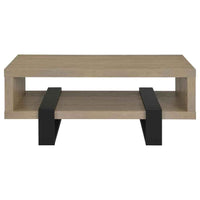 Dinard Engineered Wood Cocktail Coffee Table Latte - Home & Sleep Outlet
