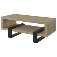 Dinard Engineered Wood Cocktail Coffee Table Latte - Home & Sleep Outlet