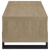 Dinard Engineered Wood Cocktail Coffee Table Latte - Home & Sleep Outlet