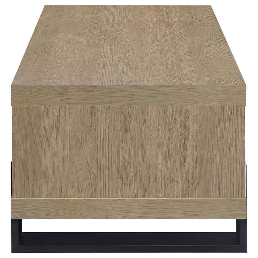 Dinard Engineered Wood Cocktail Coffee Table Latte - Home & Sleep Outlet