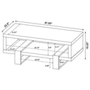 Dinard Engineered Wood Cocktail Coffee Table Latte - Home & Sleep Outlet